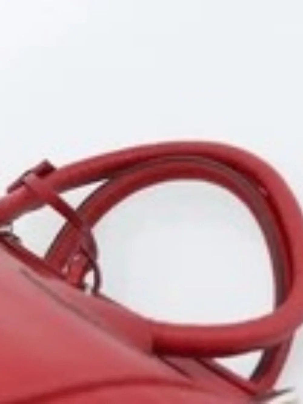 PRADA Hand Bag Leather Red Silver Auth